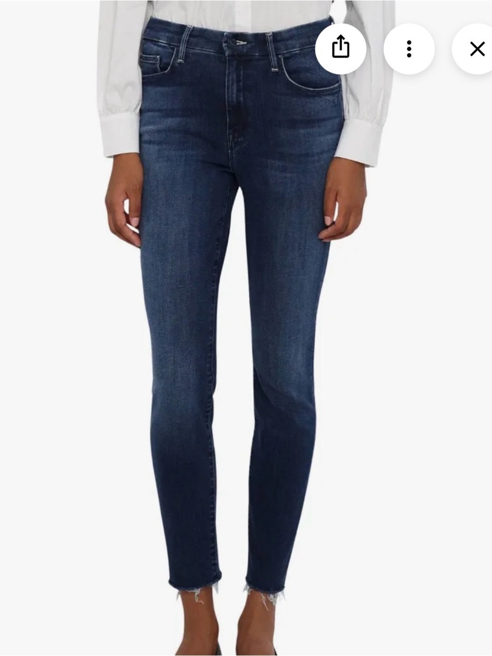 MOTHER High waisted Looker Ankle Fray